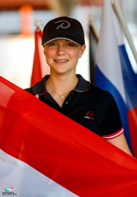 Die 14-jährige Tirolerin Lena Abfalterer zeigte beim Probe-CDI in Budapest (HUN) vergangene Woche, dass sie bei der EM 2020 vorne mitspielen will! © Petra Kerschbaum