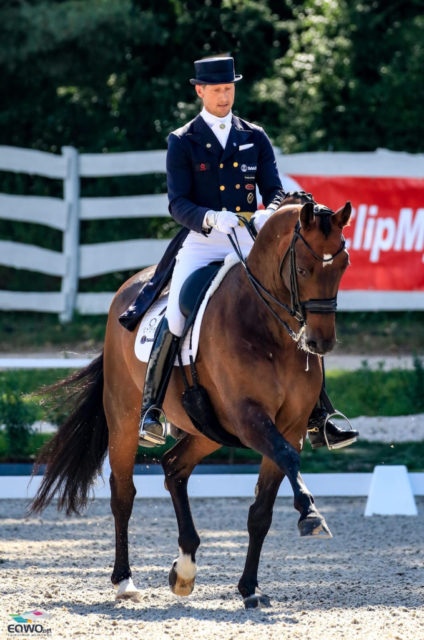 Der zweite Weltcup-Grand Prix der corona-gebeutelten Saison geht an den Schweden Patrik Kittel auf Delaunay OLD! © Petra Kerschbaum