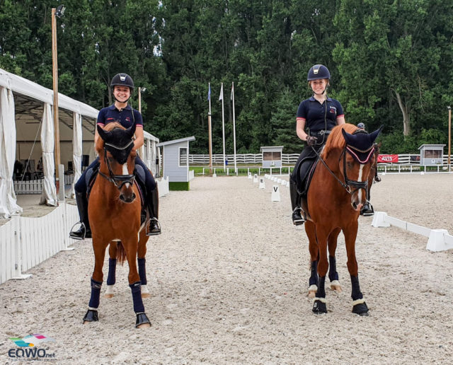Pony-Staatsmeisterin Felicitas Simoncic (W) und Lilly Messner (OÖ) beim ersten Training in Budapest! © Petra Kerschbaum